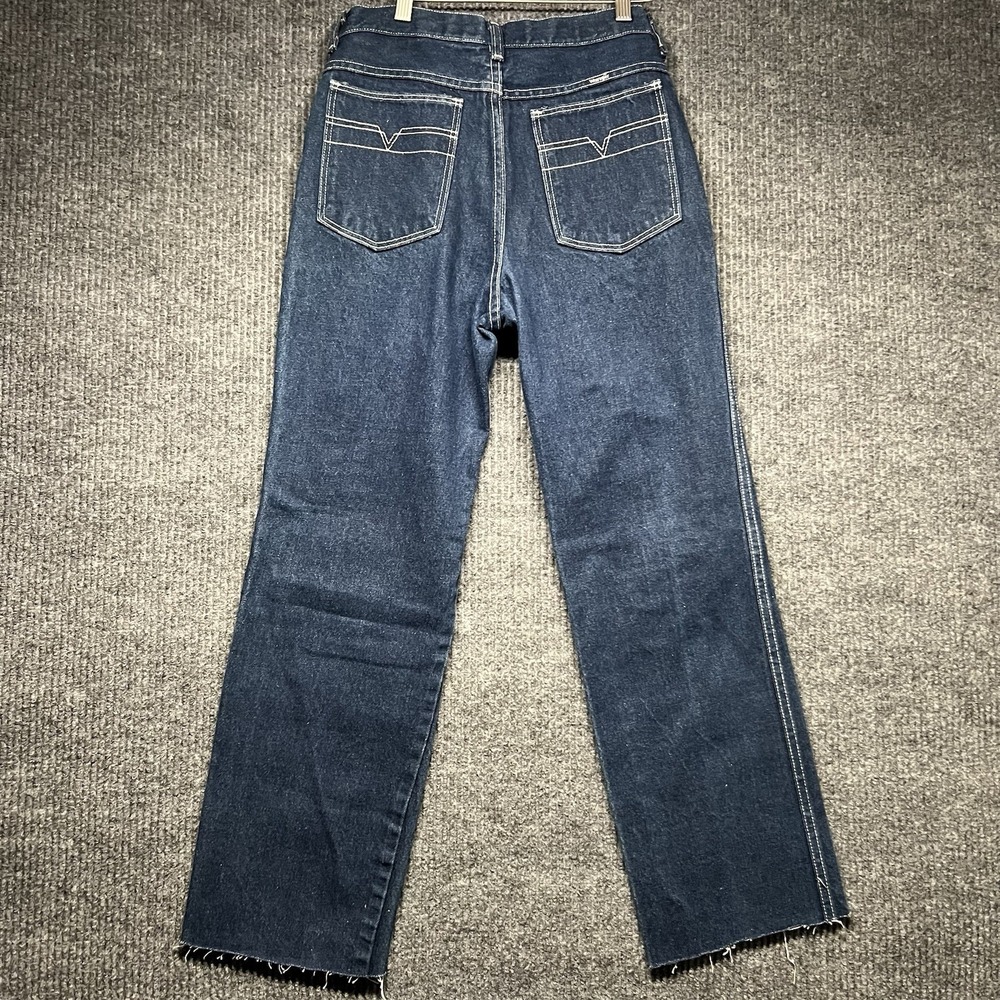 Vintage 80s Dark Wash Wrangler Denim Jeans Size 30x26 Cropped Straight USA Japan - Picture 4 of 5